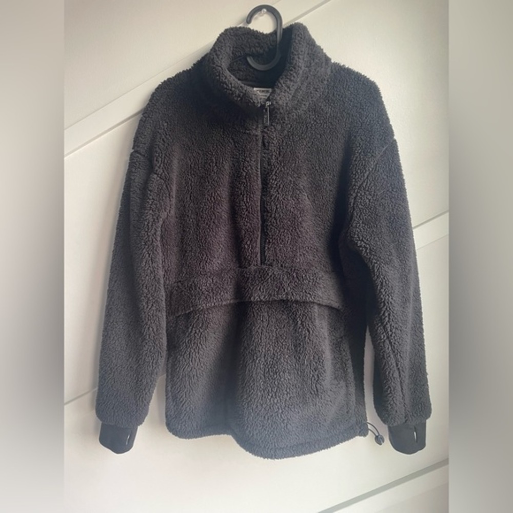 PINK Victoria's Secret Half‎ Zip Teddy Sherpa Sweatshirt Pullover size S